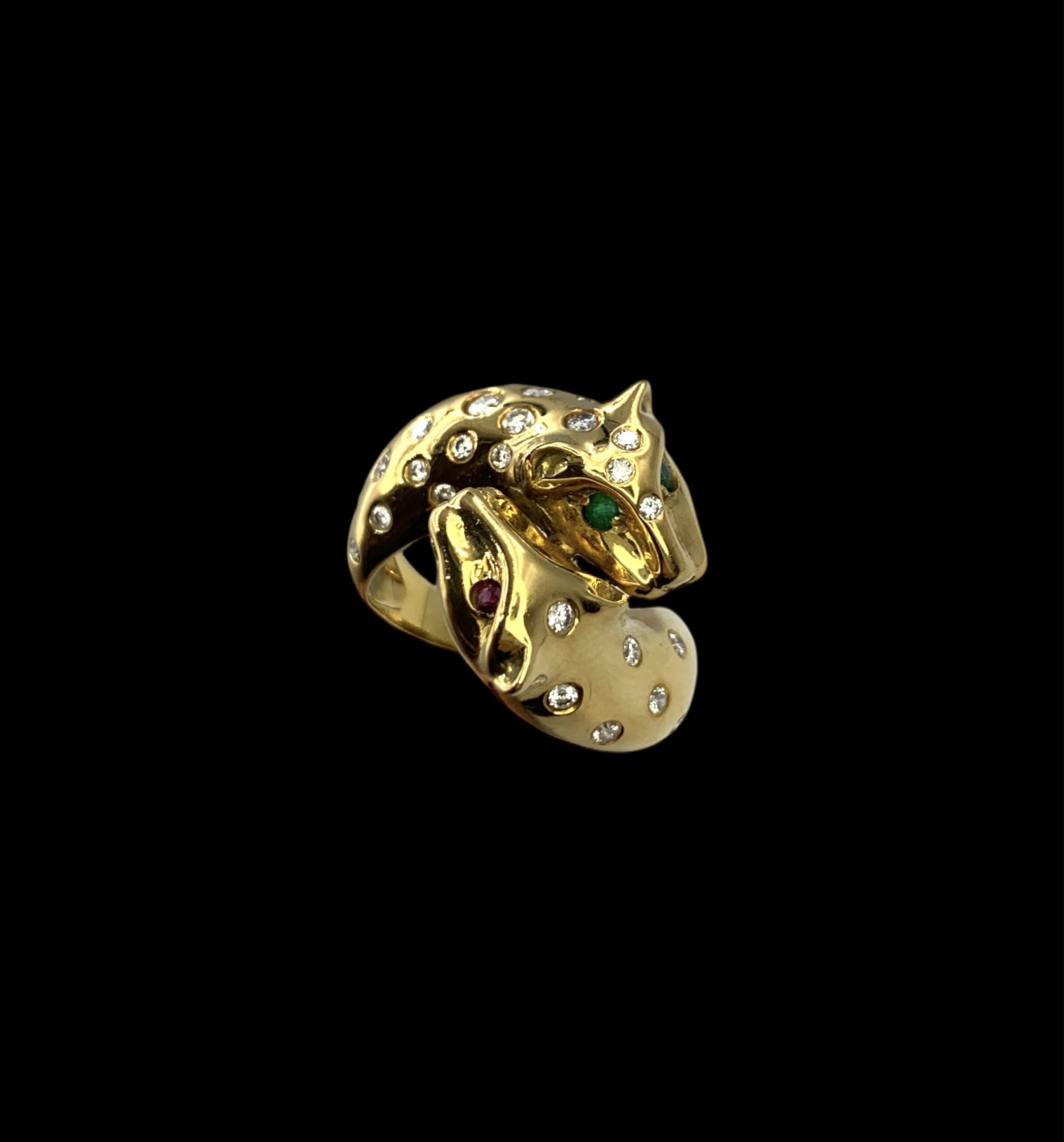 Leoparden Ring mit Brillanten und Farbsteine Davidov Fine Jewelery