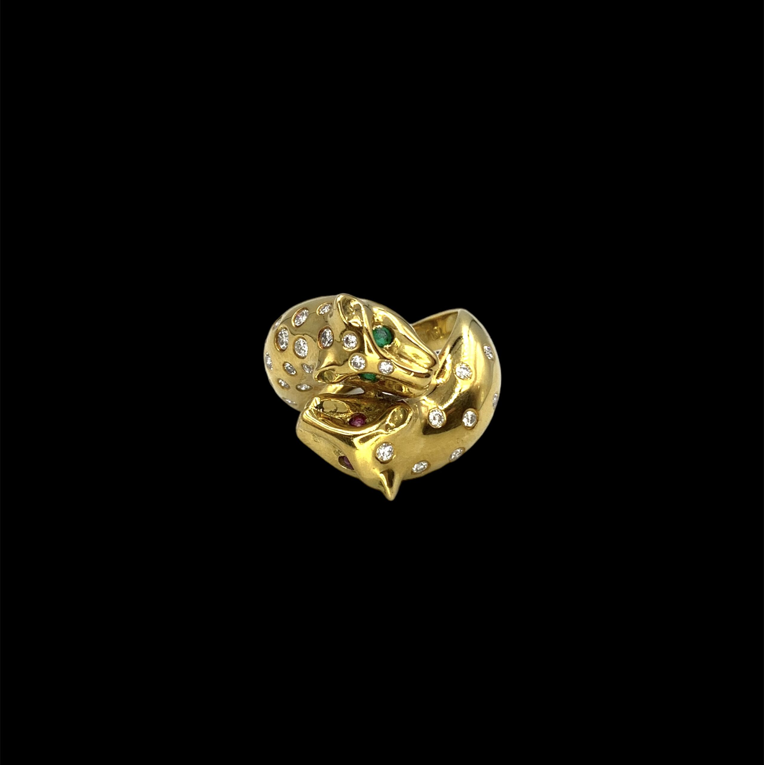 Leoparden Ring mit Brillanten und Farbsteine Davidov Fine Jewelery