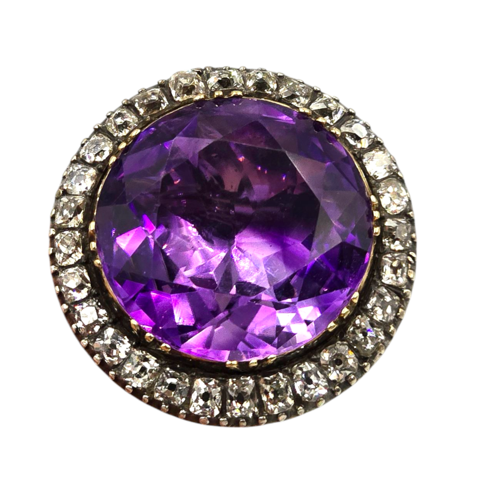 Antiker Ring mit Amethyst und Diamanten
