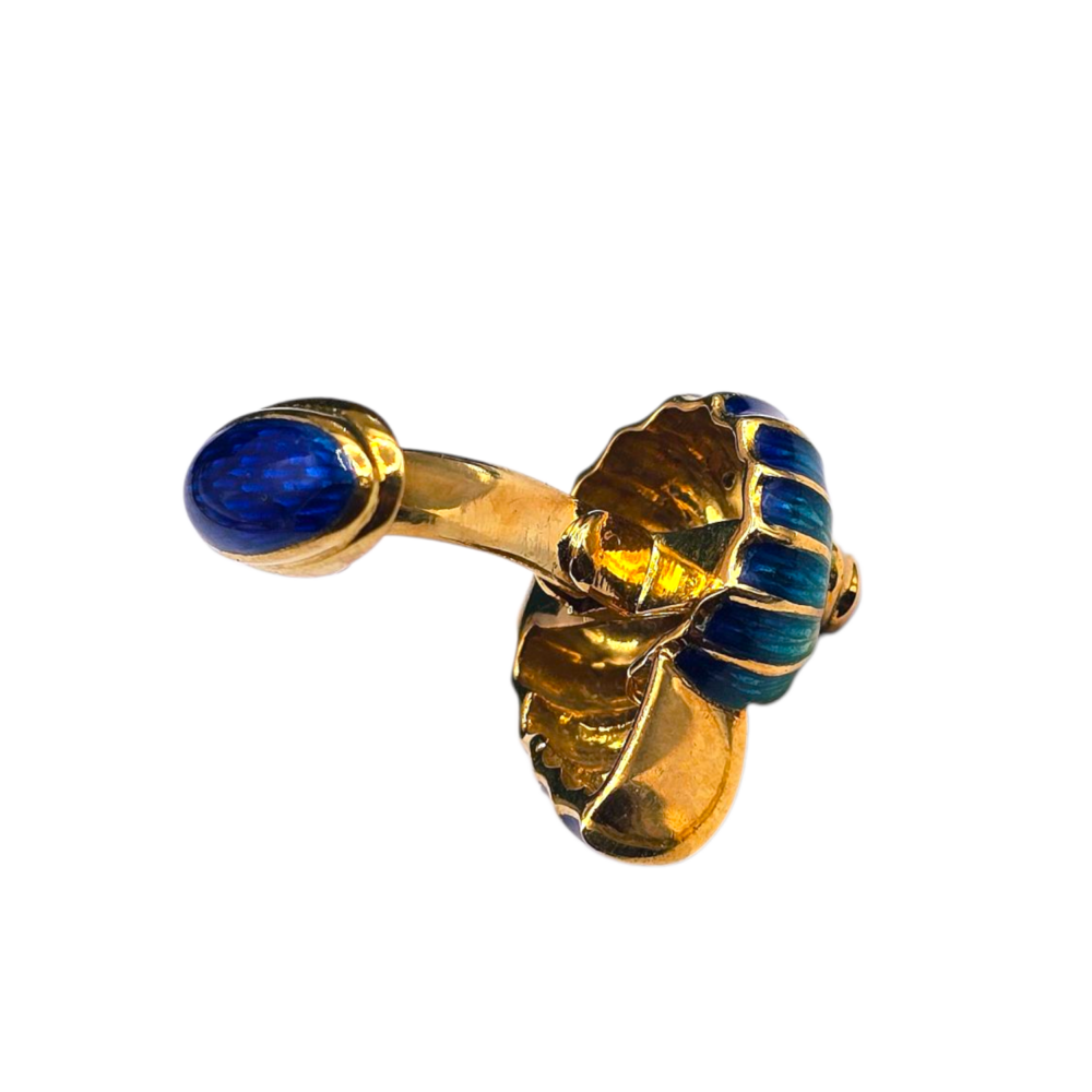 Emaille-Manschettenknöpfe in Nautilus-Form – Bild 3