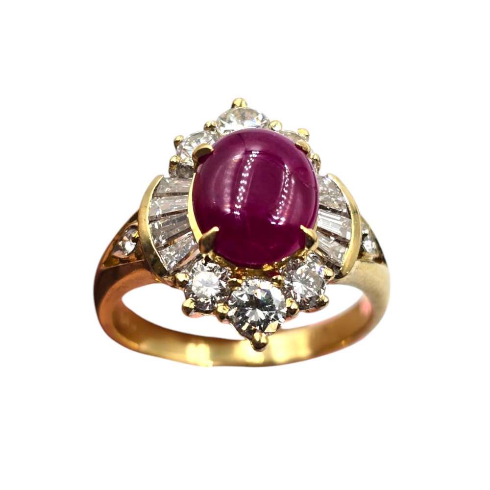 Rubinring mit Diamanten mit GLA Gutachten – Bild 2
