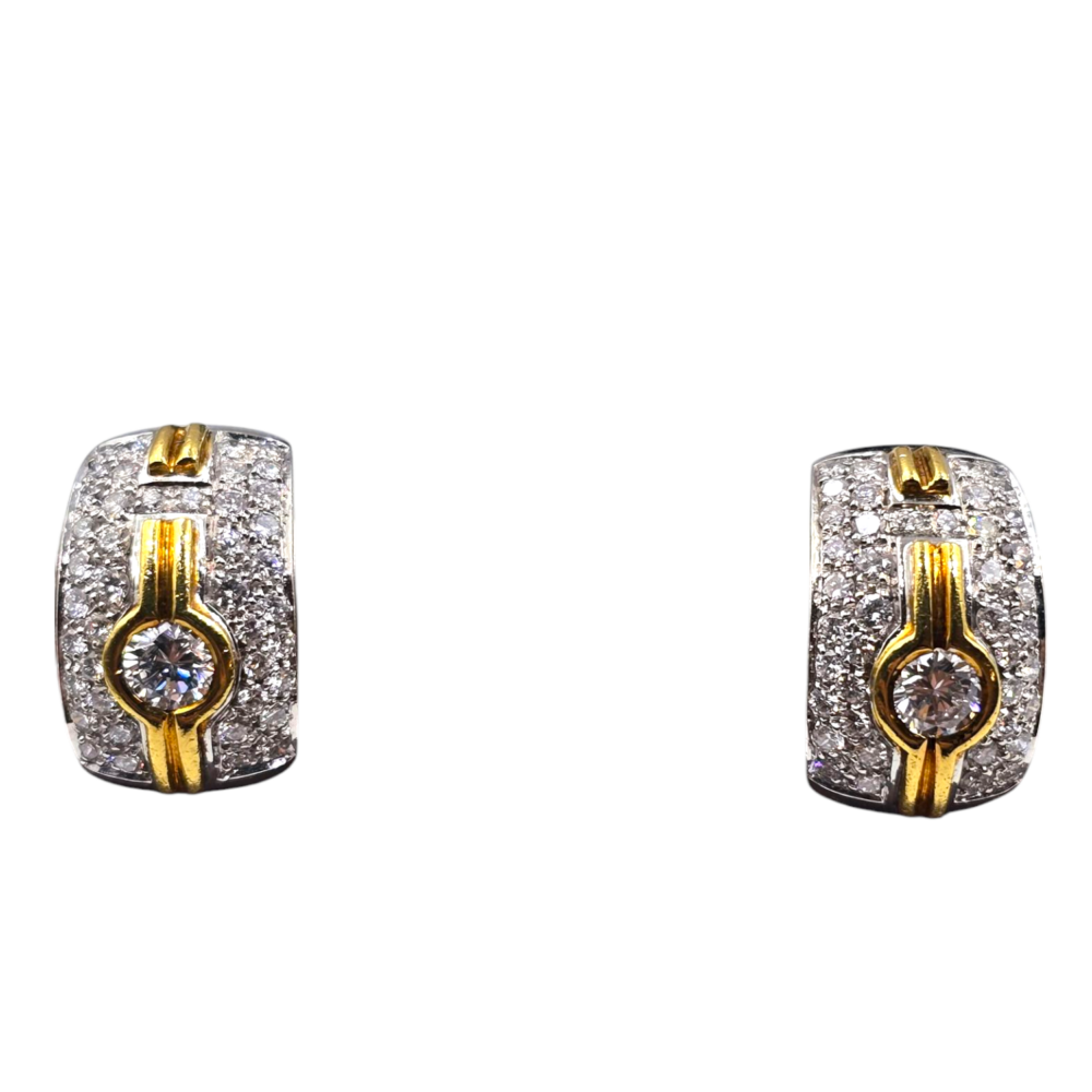 Elegante Diamant-Ohrringe mit Goldakzent