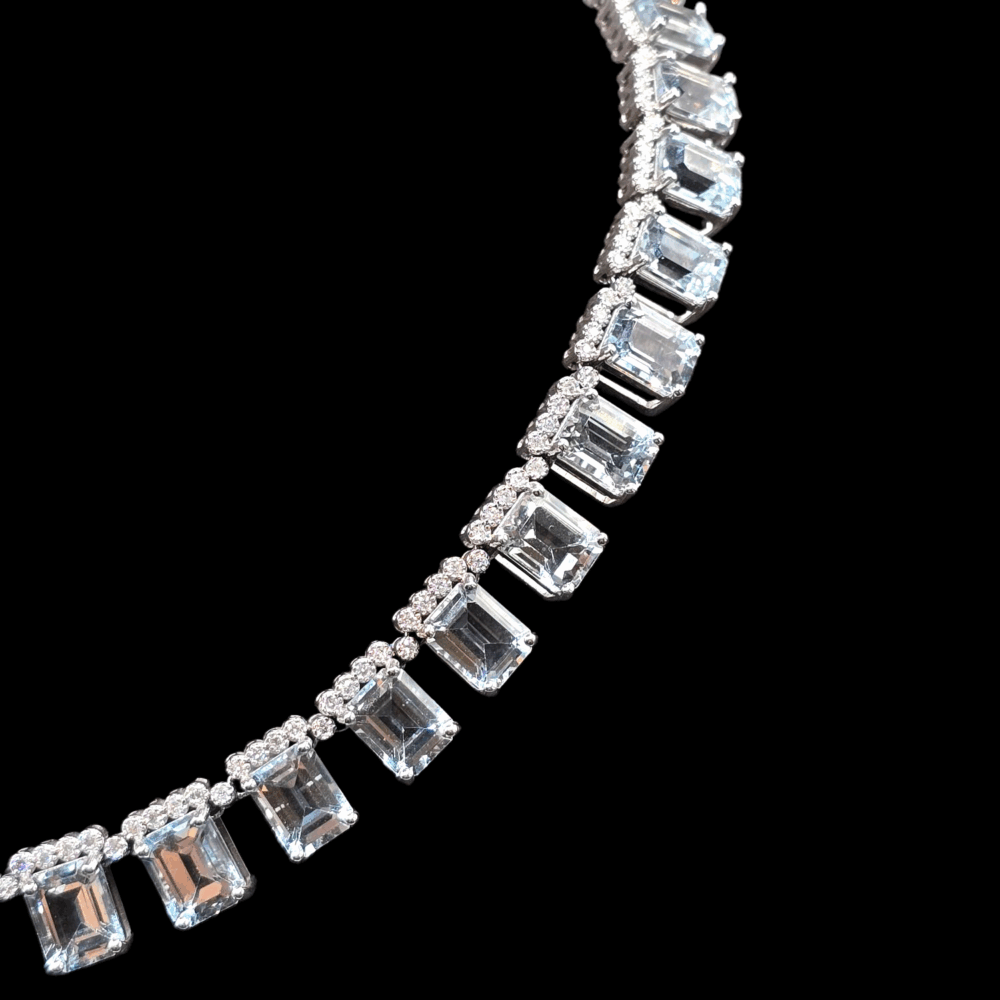 Aquamarine Collier mit Brillanten – Bild 2