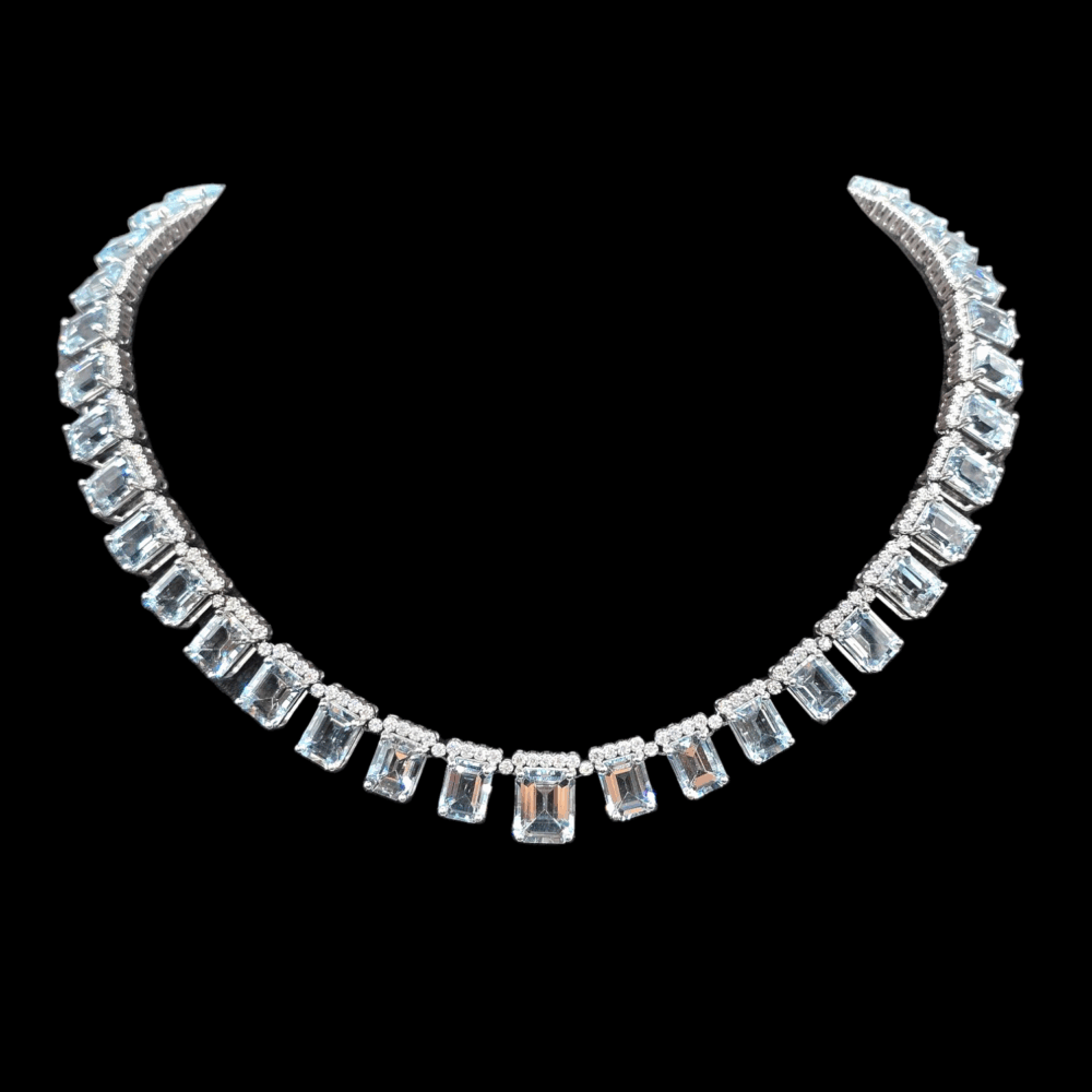Aquamarine Collier mit Brillanten