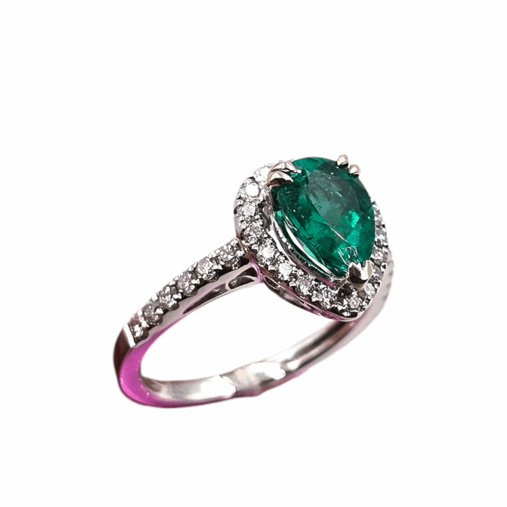 Kolumbianischer Smaragdring mit Diamanten