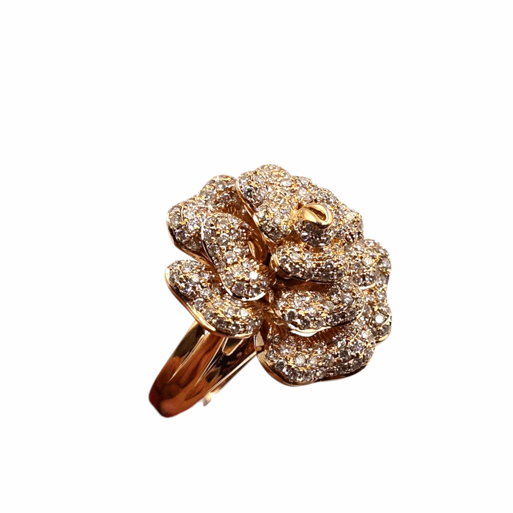 Ring in Blütenform mit Diamanten – Bild 3