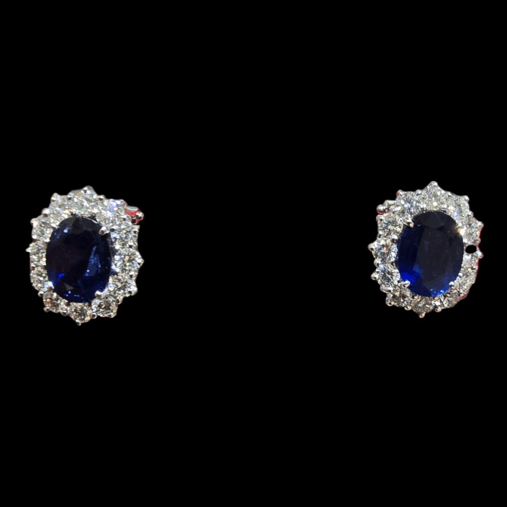 Saphir Ohrringe mit Diamanten