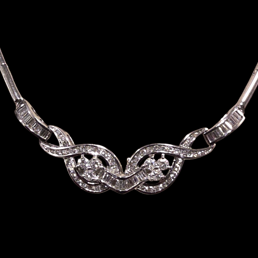 Collier mit Brillanten + Diamanten – Bild 2