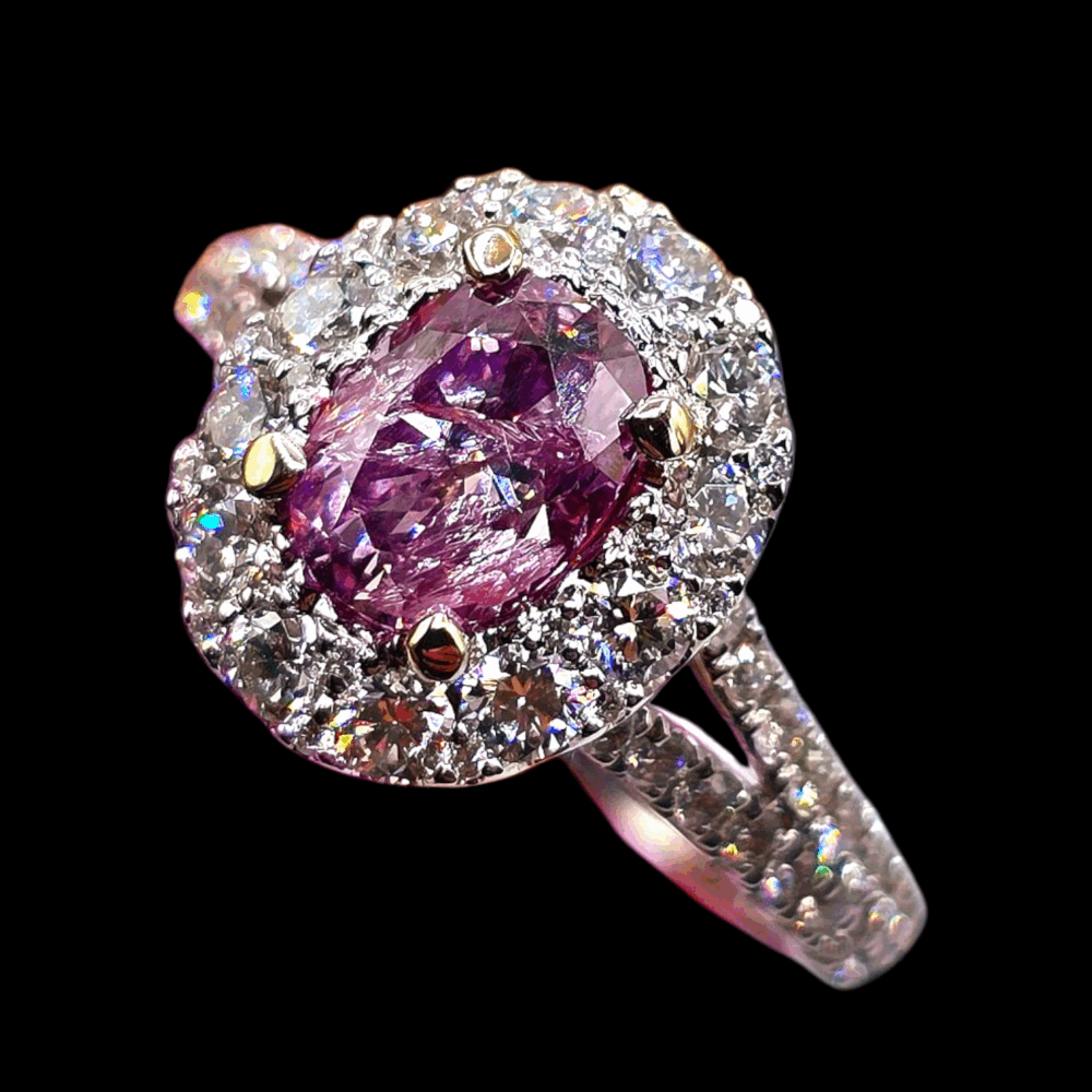 Fancy intense purplish pink Ring mit HRD Zertifikat