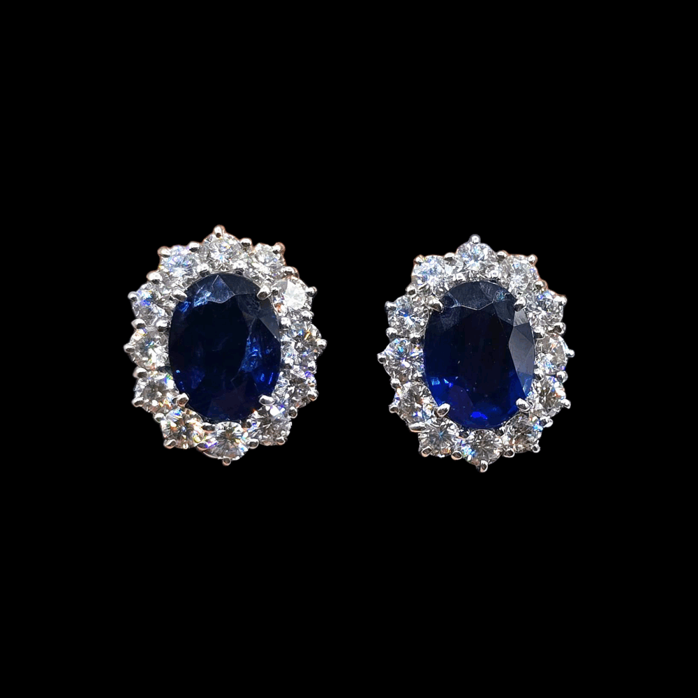 Saphir Ohrringe mit Diamanten