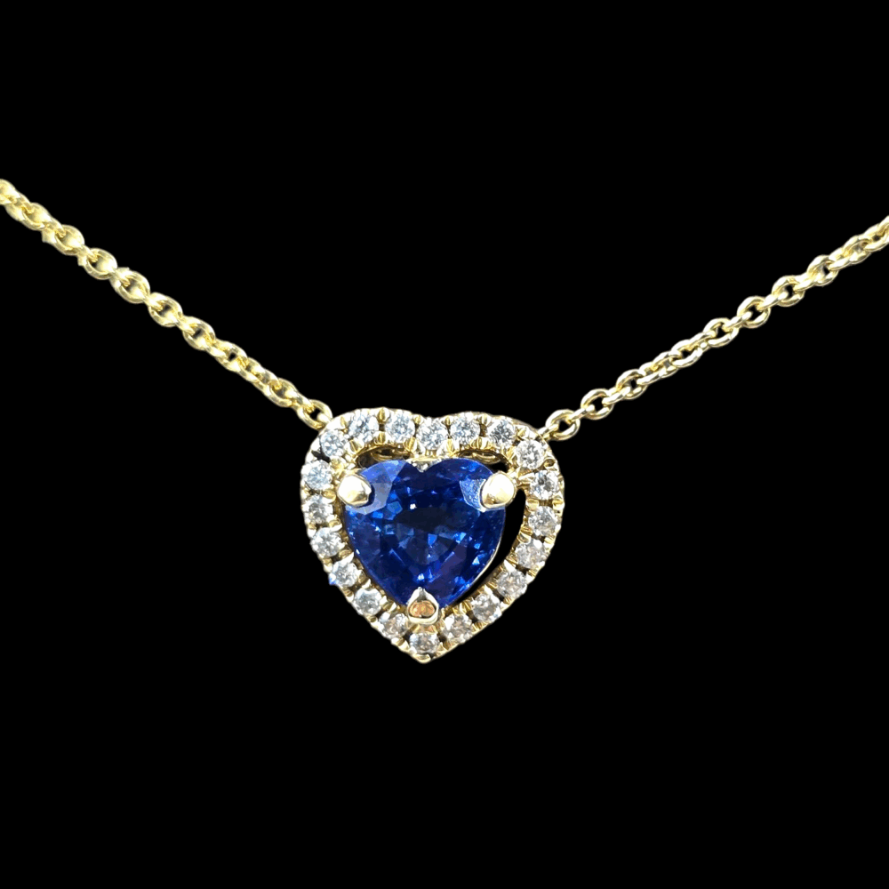 Herzförmiges Saphir-Diamant-Collier – Bild 2