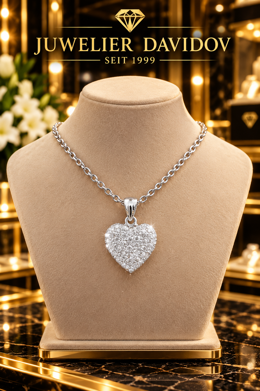 Herzanhänger mit Brillanten