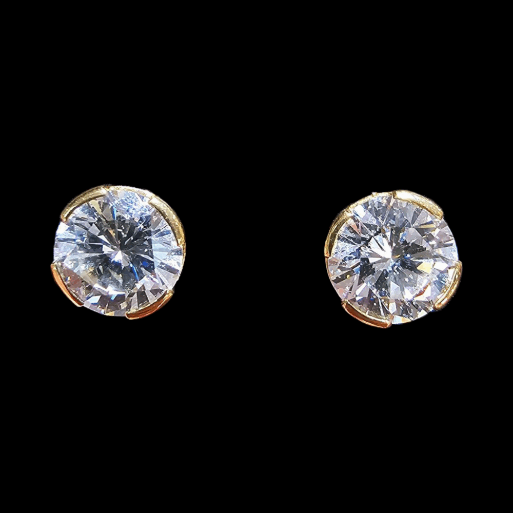 Diamant-Ohrstecker in Gelbgold mit GLA Zertifikat
