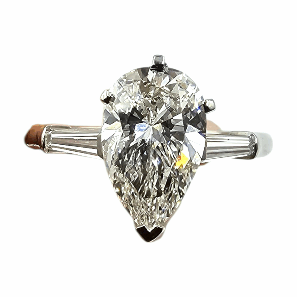 Diamantring mit Tropfenschliff – Bild 2