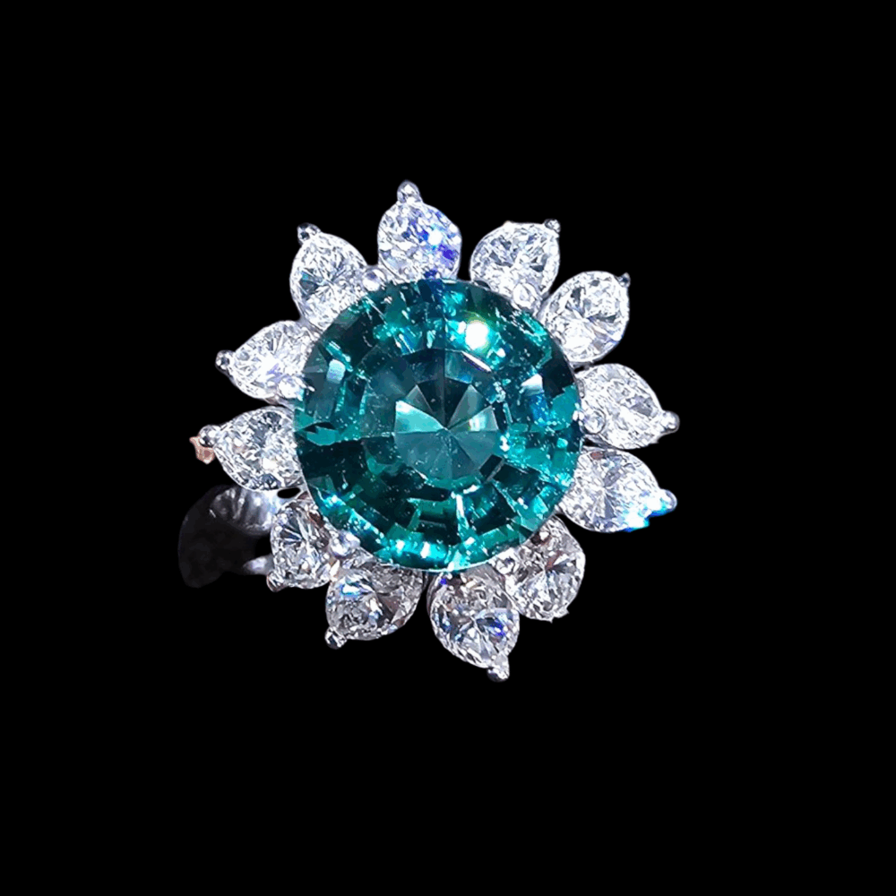 Turmalin Ring mit Diamanten