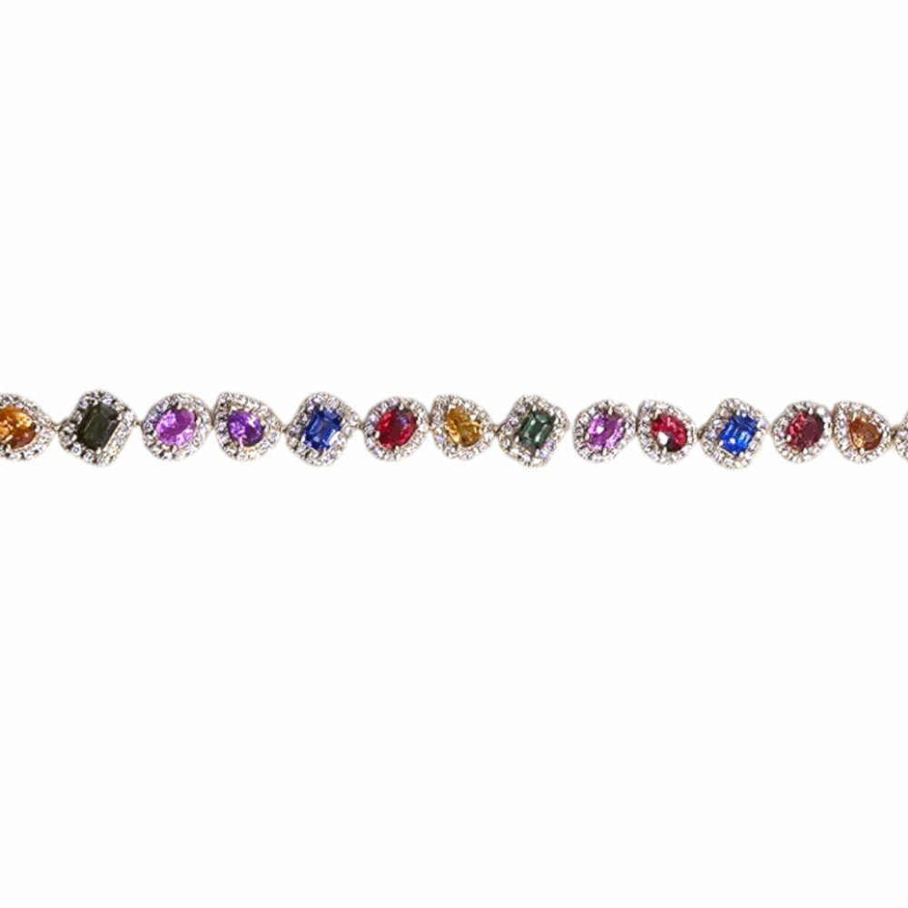 Multi-Saphir Armband mit Brillanten