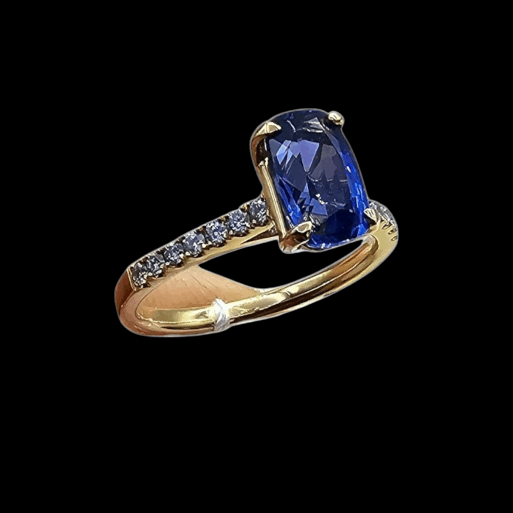 Saphir Ring mit Brillanten