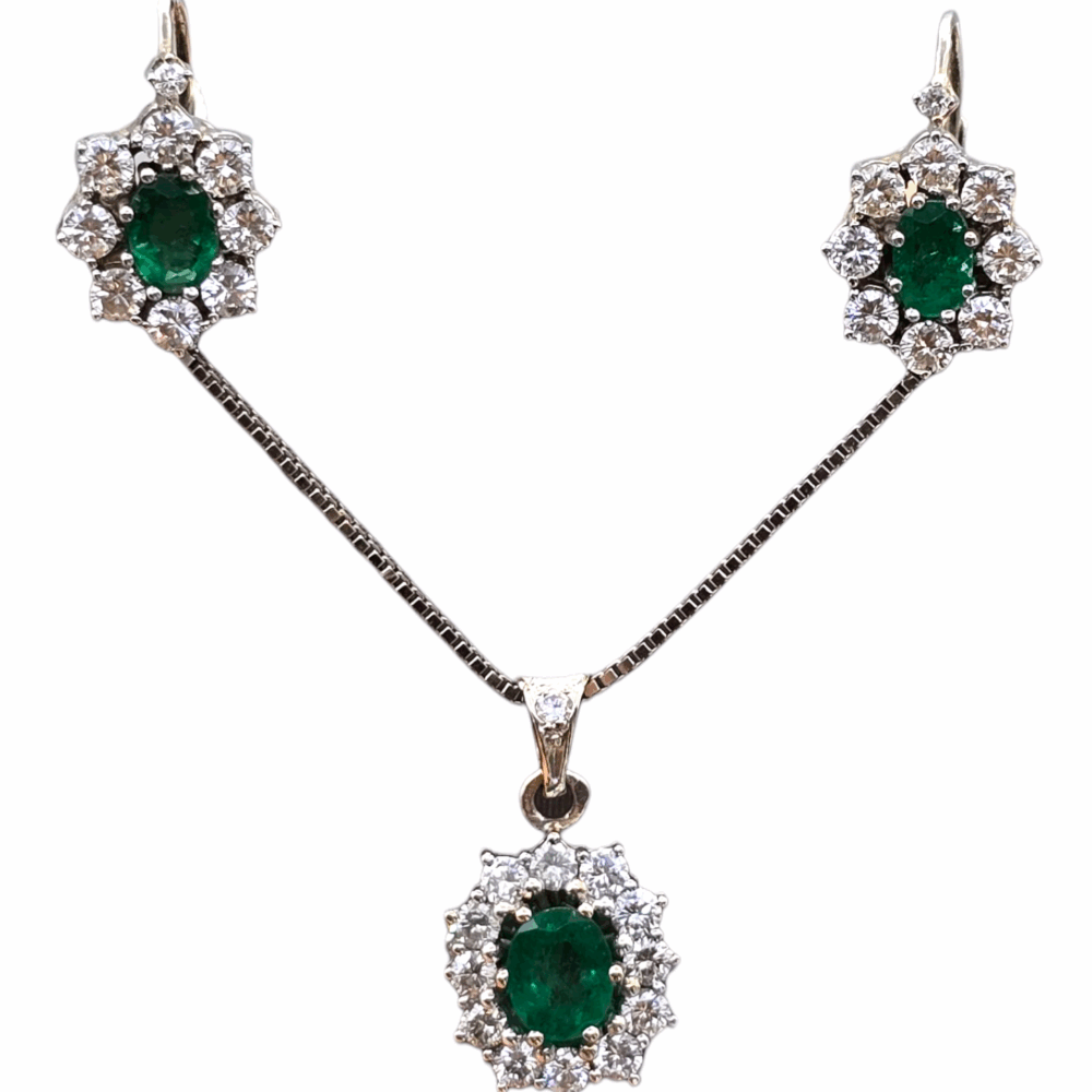 Smaragd Set mit Brillanten
