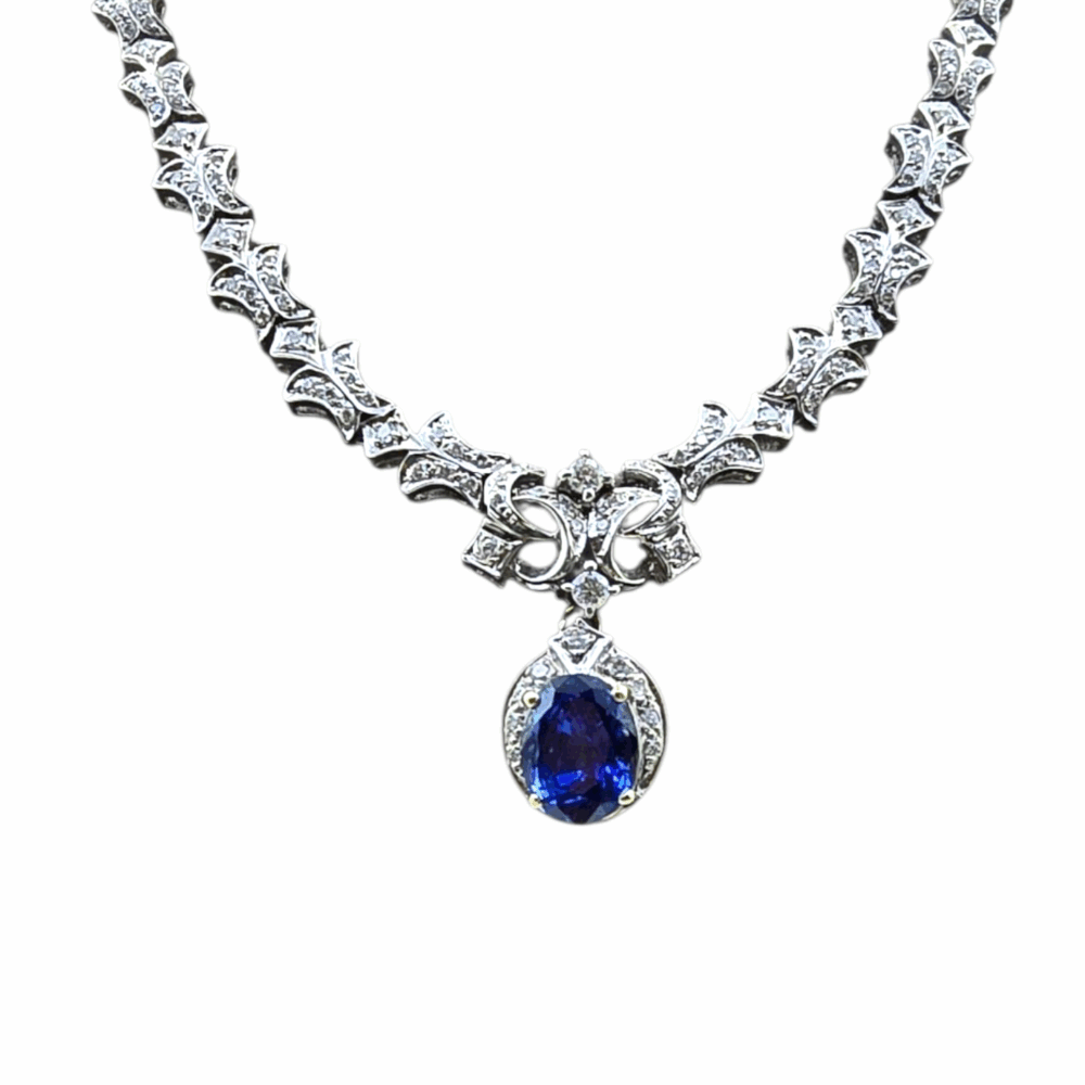 Collier mit Saphir – Bild 3